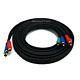 12ft 22AWG 3-RCA Component Video Coaxial Cable (RG-59/U) - Black