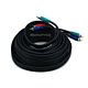 25ft 22AWG 3-RCA Component Video Coaxial Cable (RG-59/U) - Black