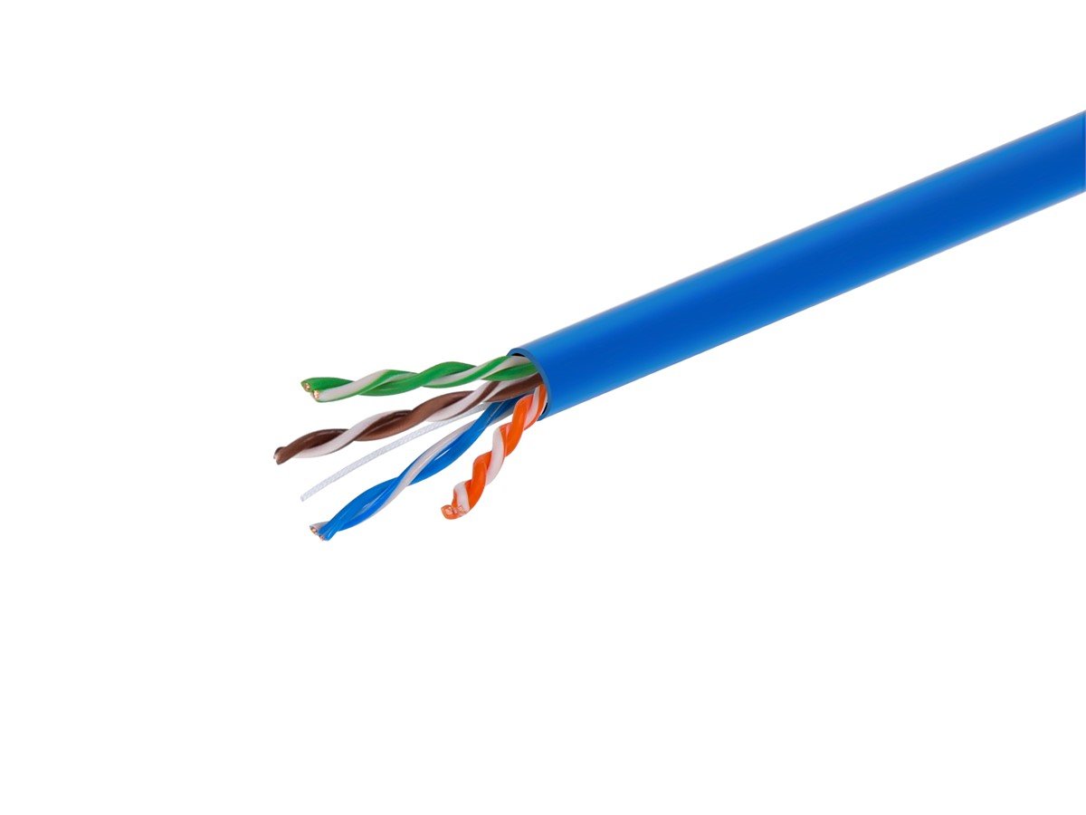 Monoprice Cat5e 1000ft Blue CMR UL Bulk Cable UTP Solid 24AWG