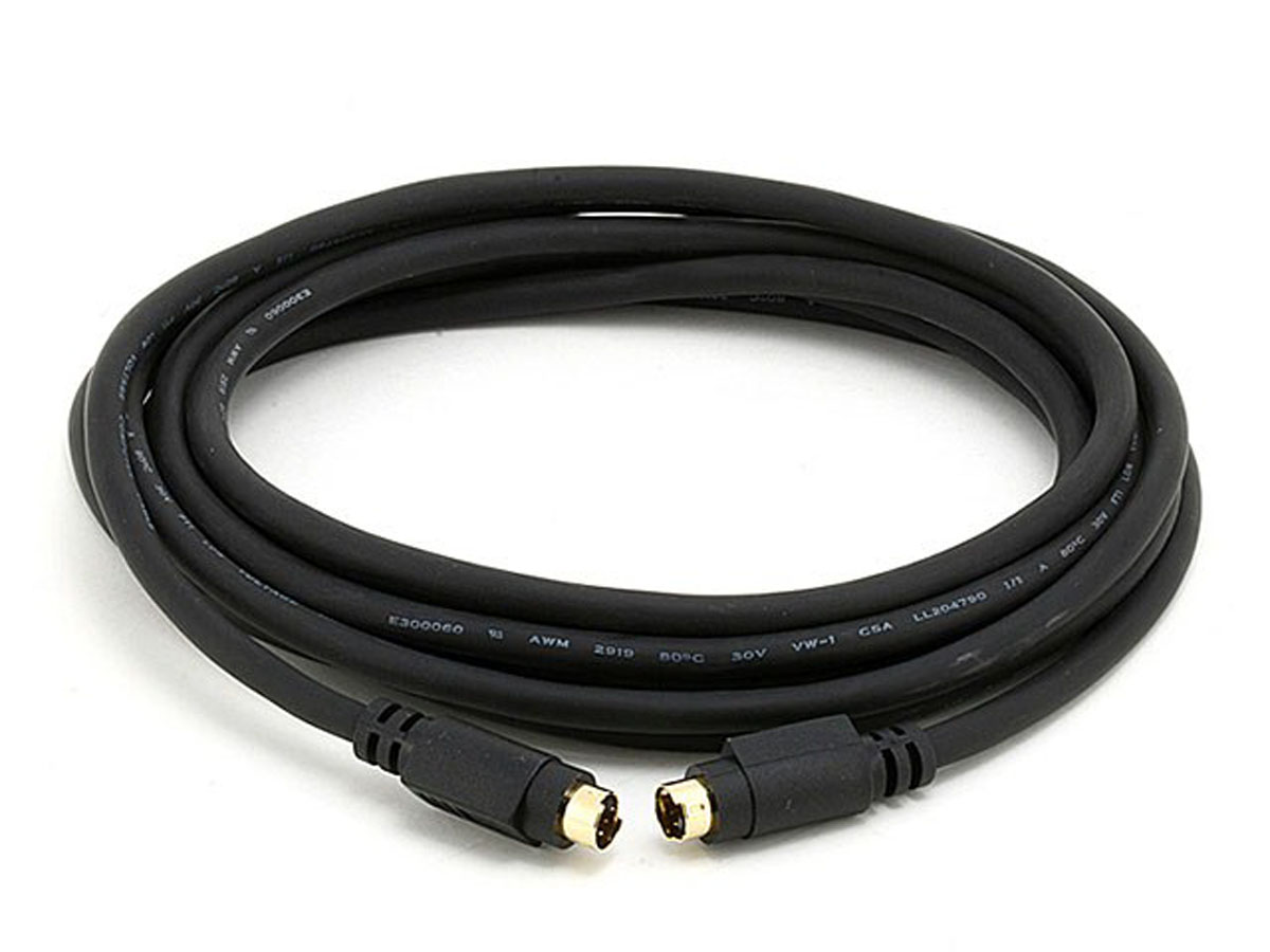 Large Product Image for    12FT S-VIDEO CABLE DVD DSS SVHS CABLE SVIDEO M/M (24K Gold Plated) 