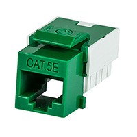 Product Image for Slim Cat5E Punch Down Keystone Jack - Green