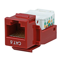 Product Image for Cat6 RJ-45 Toolless Keystone - Red 