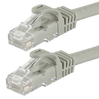 Monoprice FLEXboot Cat5e Ethernet Patch Cable - Snagless RJ45, Stranded, 350MHz, UTP, Pure Bare Copper Wire, 24AWG, 100ft, Gray