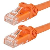 Monoprice FLEXboot Cat6 Ethernet Patch Cable - Snagless RJ45, Stranded, 550MHz, UTP, Pure Bare Copper Wire, 24AWG, 7ft, Orange