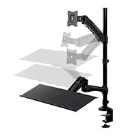 Workstream by Monoprice Sit-Stand Articulating Monitor and Keyboard Workstation