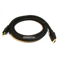 Product Image for     HDMI to HDMI CL2 Rated (For In-Wall Installation) Cable (24AWG) w/ net jacket- 3ft (Gold Plated Connectors)