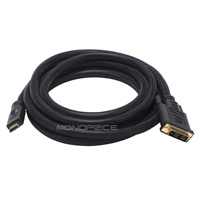 Monoprice 10ft 24AWG CL2 High Speed HDMI to DVI Adapter Cable with Net Jacket, Black