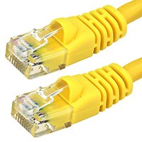 Monoprice Cat6 Ethernet Patch Cable - Snagless RJ45, Stranded, 550MHz, UTP, Pure Bare Copper Wire, 24AWG, 100ft, Yellow