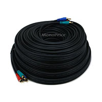 Product Image for 100ft 22AWG 3-RCA Component Video Coaxial Cable (RG-59/U) - Black 