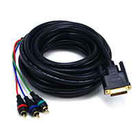 Product Image for 25ft DVI-I to 3 RCA Component Video Cable (DVI-I - 3-RCA) 