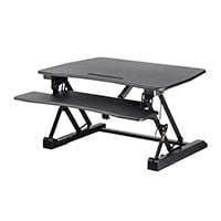 Workstream by Monoprice Electric Height Adjustable Sit-Stand Workstation Desk Converter, 36in