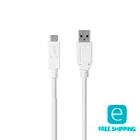 Monoprice Essentials USB Type-C to USB Type-A 3.1 Gen 2 Cable - 10Gbps, 3A, 30AWG, White, 1m (3.3ft)