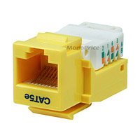 Product Image for Cat5E RJ-45 Toolless Keystone Jack in Yellow