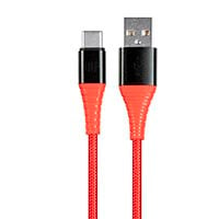 Monoprice AtlasFlex Series Durable USB 2.0 Type-C to Type-A Charge & Sync Kevlar-Reinforced Nylon-Braid Cable, 1.5ft, Red