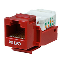 Product Image for Cat5E RJ-45 Toolless Keystone Jack in Red 