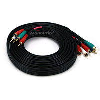 Product Image for 12ft 22AWG 5-RCA Component Video/Audio Coaxial Cable (RG-59/U) - Black 