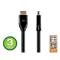 Monoprice 4K Certified Premium High Speed HDMI Cable 6ft - 18Gbps Black - 3 Pack