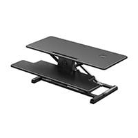Workstream by Monoprice Electric Height Adjustable One-Touch Ergonomic Sit-Stand Compact Workstation Desk Converter with Built-in Wireless Charging Pad, 37in