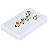 Product Image for 5 RCA Component Wall Plate (RGB + Audio) - Coupler Type 