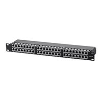 Monoprice Entegrade Series Cat6A 19in 1U Patch Panel, Shielded, 48-port Dual IDC