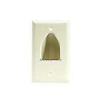 Product Image for 1-Gang Recessed Low Voltage Cable Wall Plate - Lite Almond