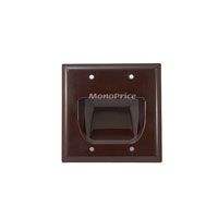 Product Image for 2-Gang Recessed Low Voltage Cable Wall Plate - Brown 