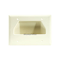 Product Image for 3-Gang Recessed Low Voltage Cable Wall Plate - Lite Almond 