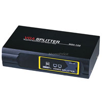 Product Image for 2-Way SVGA VGA Splitter Amplifier Multiplier 400 MHz - Black (No Logo) 