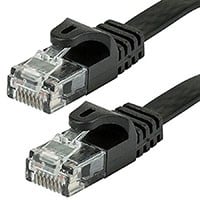 Monoprice FLEXboot Flat Cat6 Ethernet Patch Cable - Snagless RJ45, Flat, 550MHz, UTP, Pure Bare Copper Wire, 30AWG, 20ft, Black