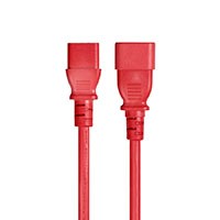 Monoprice Extension Cord - IEC 60320 C14 to IEC 60320 C13, 16AWG, 13A/1625W, 125V, 3-Prong, SJT, Red, 1ft