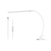 Workstream by Monoprice WFH Flex Neck LED Desk Lamp with Clamp Stand, White