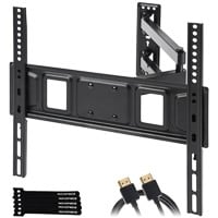 Monoprice EZ Series Full-Motion Articulating TV Wall Mount Bracket for TVs 32in to 55in, Max Weight 77 lbs, Extension Range of 2.8in to 17in, VESA Patterns Up to 400x400, Fits Curved Screens