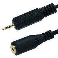 Product Image for 3ft 2.5mm Stereo Plug/Jack M/F Cable - Black