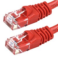Monoprice Cat6 Ethernet Patch Cable - Snagless RJ45, Stranded, 550MHz, UTP, Pure Bare Copper Wire, 24AWG, 30ft, Red