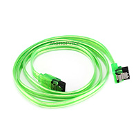 Product Image for 36inch SATA 6Gbps Cable w/Locking Latch (90 Degree to 180 Degree) - UV Green