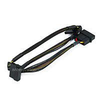 Product Image for 18inch 4pin MOLEX Male to (3) 15pin SATA II Female Power Cable (Net Jacket)