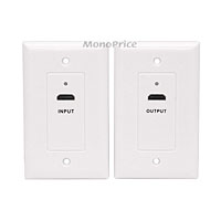 Product Image for HDMI over CAT5E / CAT6 Extender Wall Plate (Pair) - Single Port (1P) - White