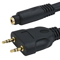 Product Image for 6inch Premium 3.5mm Stereo Female to (2) 3.5mm Stereo Male (Gold Plated) - Black