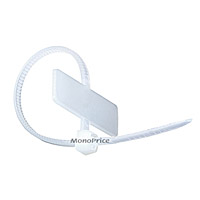 Monoprice Marker Cable Tie 4in 18 lbs, 100 pcs/pack, White