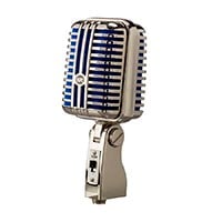 Stage Right by Monoprice Memphis Blue Classic Unidirectional Retro-Style Dynamic Microphone with Pop-free On/Off Switch and Protective Case