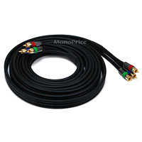 Product Image for 15ft 18AWG CL2 Premium 3-RCA Component Video Coaxial Cable (RG-6/U) - Black