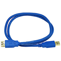 Product Image for 3ft USB 3.0 A Male to A Female Extension 28/24AWG Cable (Gold Plated)