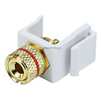 Product Image for Keystone Jack - Banana Jack w/Red Ring (Solder Type) - White