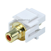 Product Image for Keystone Jack - Modular RCA w/Orange Center, Flush Type (White) 
