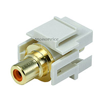 Product Image for Keystone Jack - Modular RCA w/Orange Center, Flush Type (Ivory) 