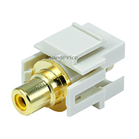 Product Image for Keystone Jack - Modular RCA w/Yellow Center, Flush Type (Ivory) 