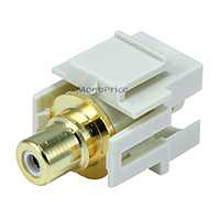 Product Image for Keystone Jack - Modular RCA w/White Center, Flush Type (Ivory) 