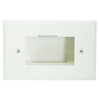 Product Image for Easy Mount Low Voltage Cable Recessed Wall Plate, Slim Fit - Lite Almond