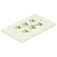 Product Image for Wall Plate for Keystone, 6 Hole - Ivory