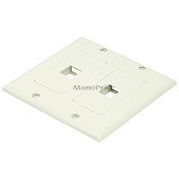 Product Image for 2-Gang Wall Plate for Keystone, 2 Hole - Ivory